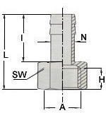 GAV 1219/2 290/5 М1/4xМ1/4 конус - 1219/5 290/11 М3/4xМ3/4 конус