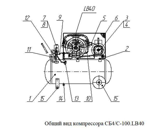 Общий вид компрессора СБ4/С-100.LB40