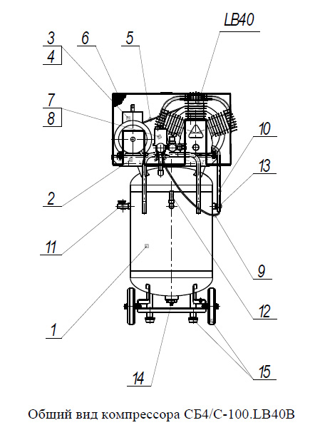 Общий вид компрессора СБ4/С-100.LB40В