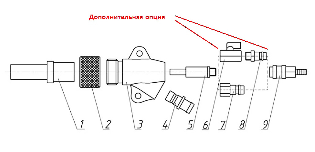 Конструкция абразивоструйного пистолета Gi-AUTO