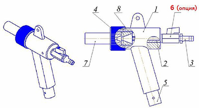 Конструкция абразивоструйного пистолета GI